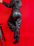 LUX leather imitation pants "BE STRONGER LD3347" - BLACK